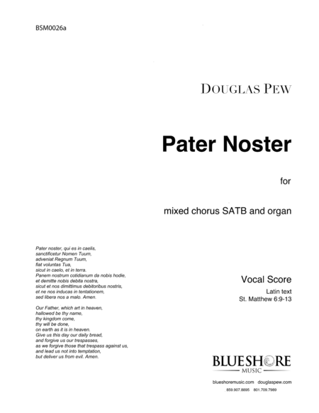 Pater Noster, SATB and Organ