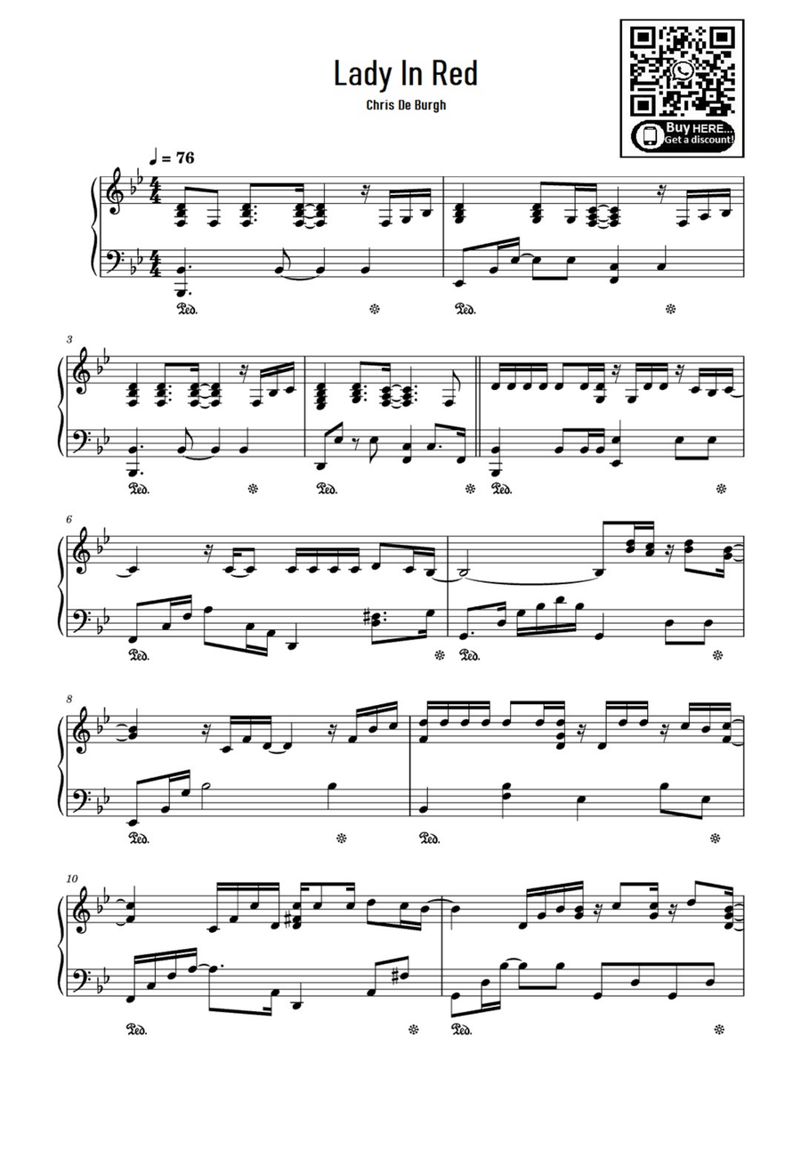 Lady In Red Easy Piano scores gallery preview page 1