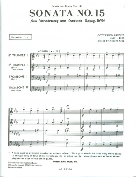 Sonata No.15 - Brass Quartet