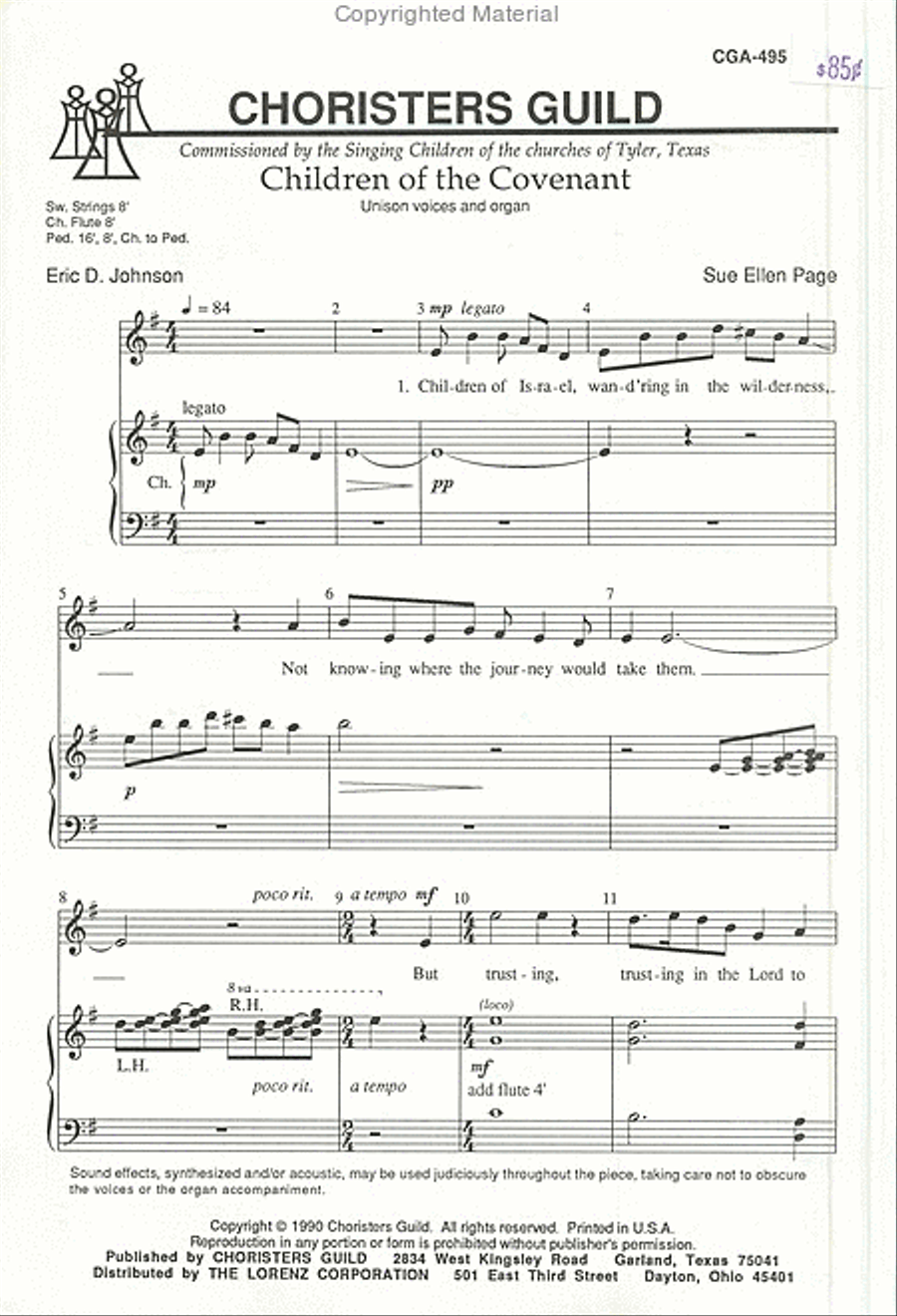 Children of the Covenant Unison Choir scores gallery preview page 2