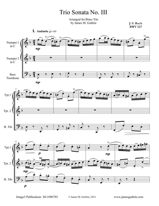 BACH: Trio Sonata No. 3 BWV 527 for Brass Trio
