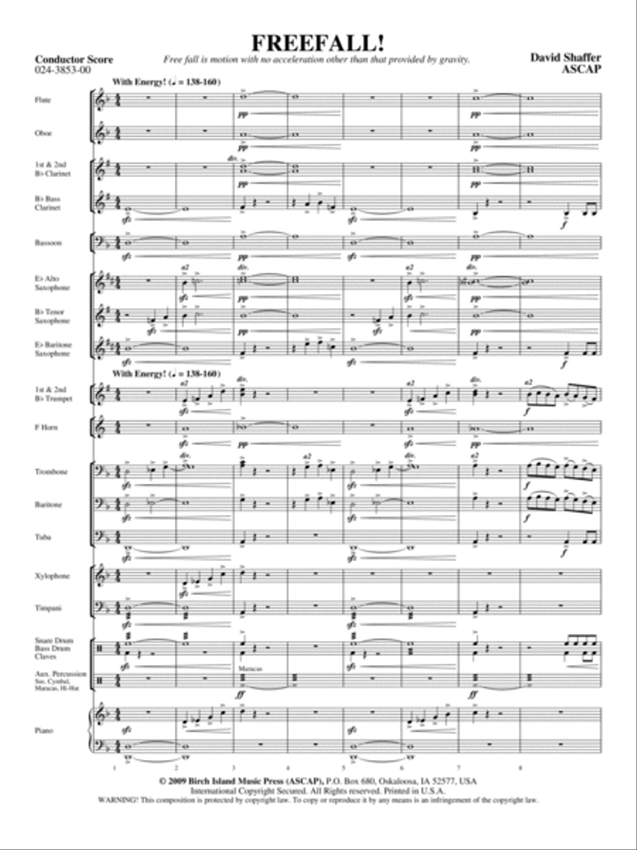 Freefall! Concert Band scores gallery preview page 2