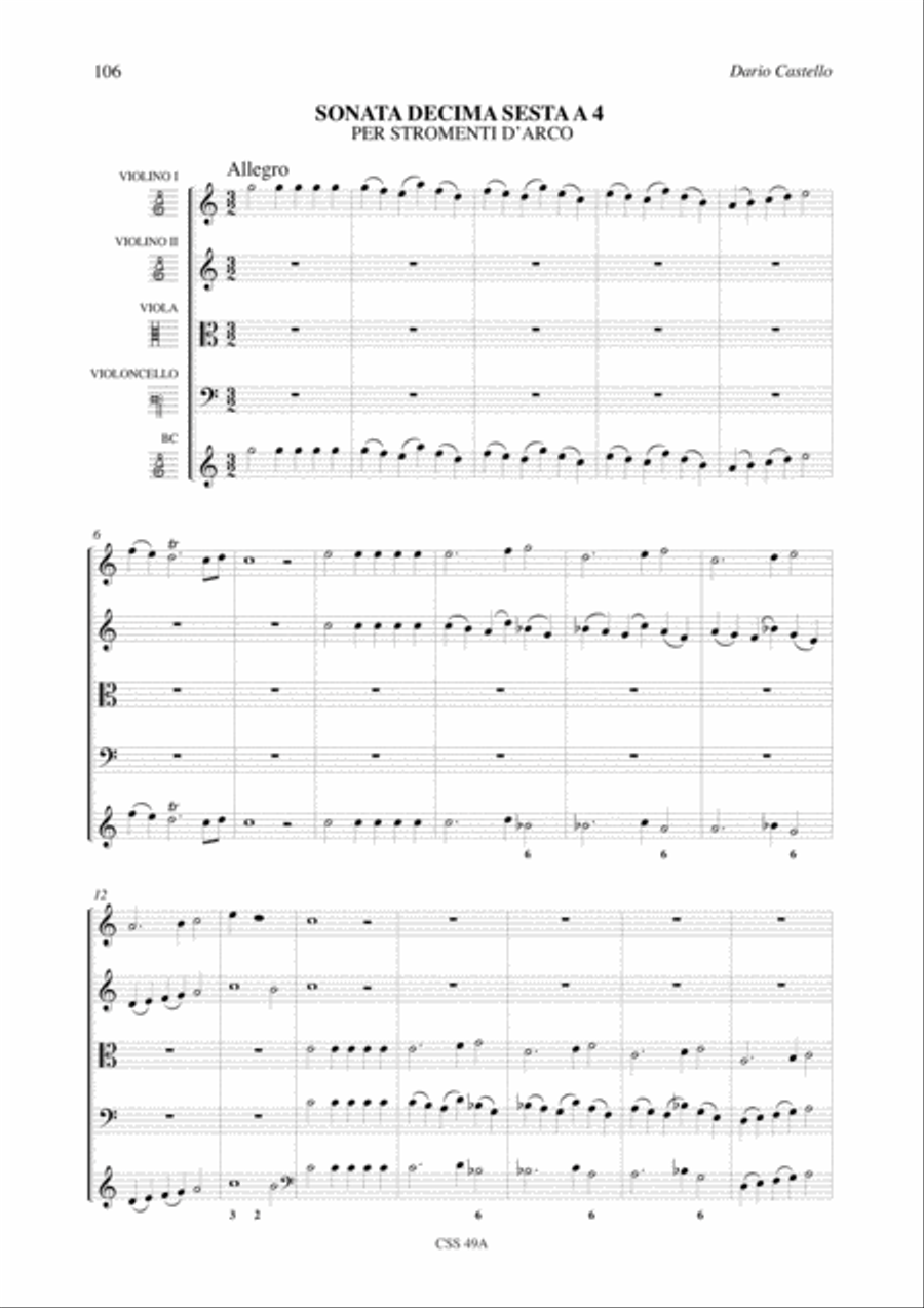 Instrumental Works - Vol. 2: Sonate concertate in stil moderno for one, two, three, four-parts and Continuo (Venezia, 1629) 4-Part scores gallery preview page 18