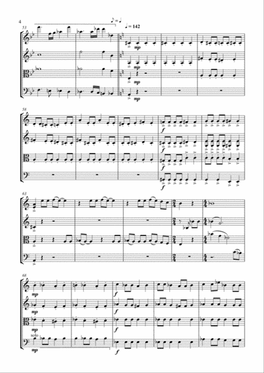 Bohemian Rhapsody String Quartet scores gallery preview page 4