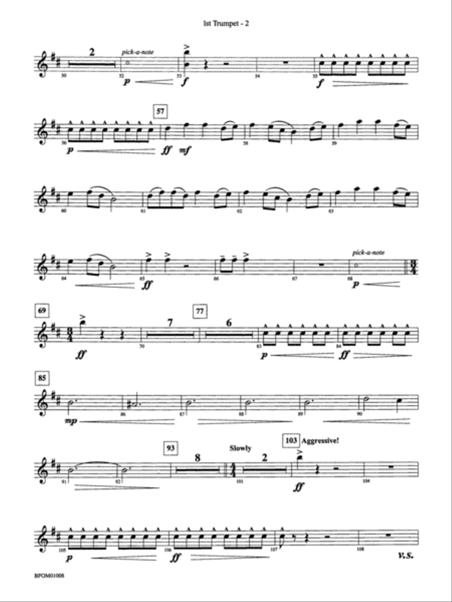 The Great Locomotive Chase: 1st B-flat Trumpet Full Orchestra scores gallery preview page 2