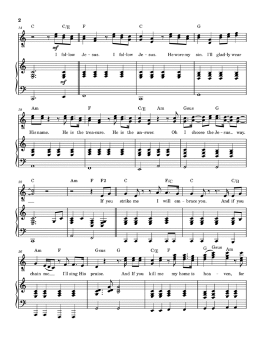 The Jesus Way The Jesus Way Piano, Vocal, Guitar scores gallery preview page 3
