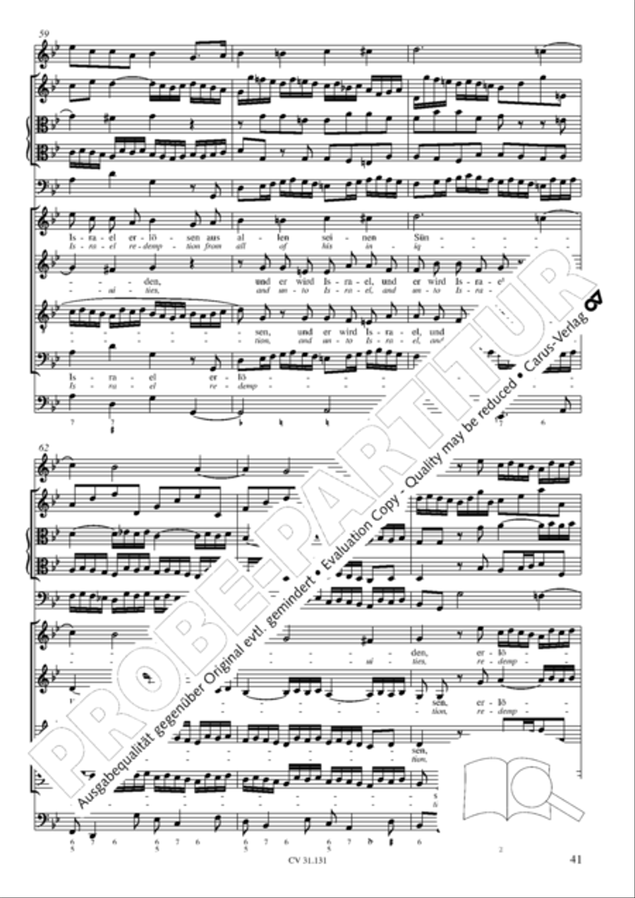Form the deep, Lord, cried I, Lord, to Thee (Aus der Tiefe rufe ich, Herr, zu dir) 4-Part scores gallery preview page 42