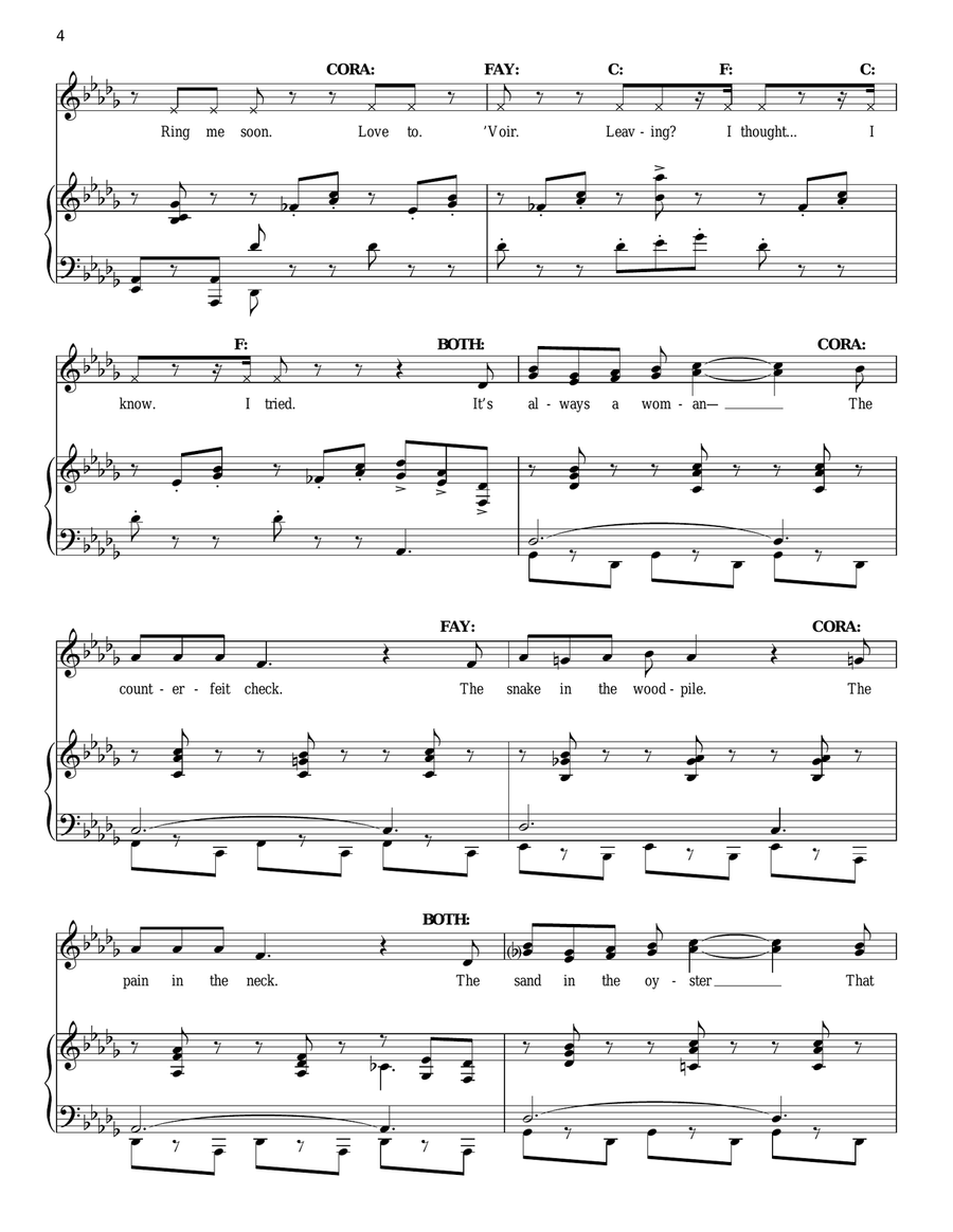 There's Always A Woman Voice scores gallery preview page 4