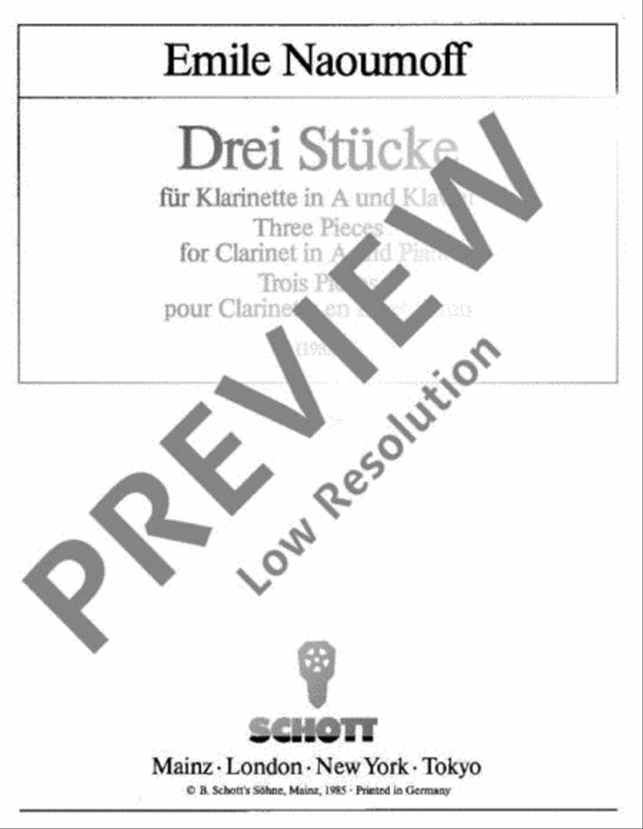 Three Pieces A Clarinet scores gallery preview page 2