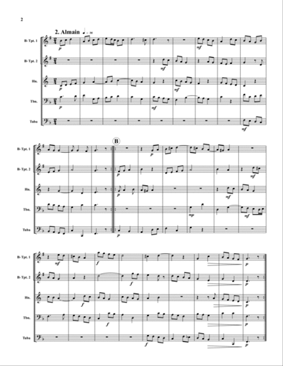 Five Renaissance Dances Brass Quintet scores gallery preview page 2