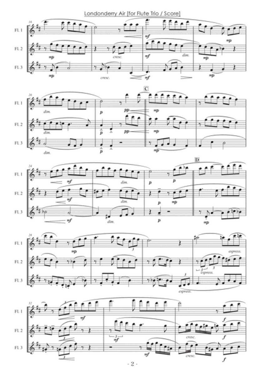 Londonderry Air (Danny Boy) [Flute Trio] - Score Only image number null