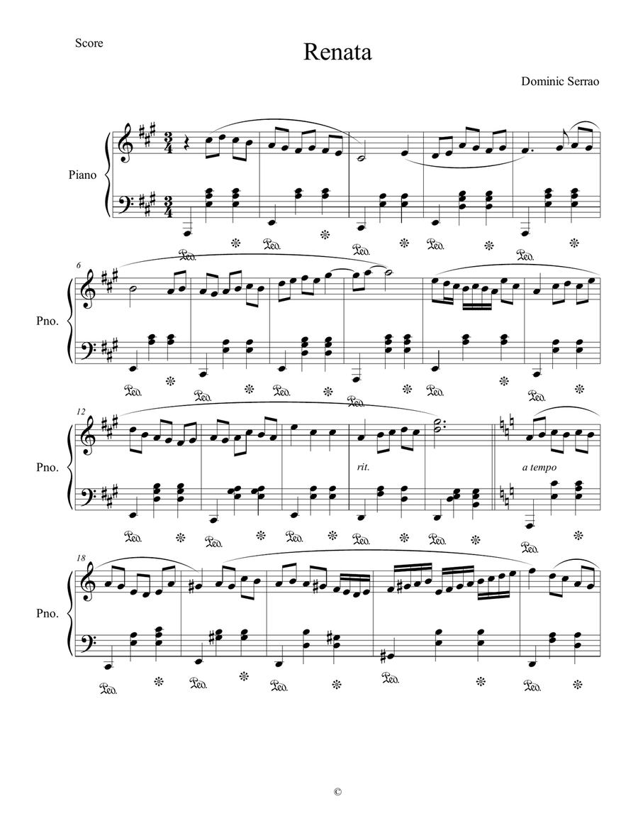 Renata Renata Piano Solo scores gallery preview page 1