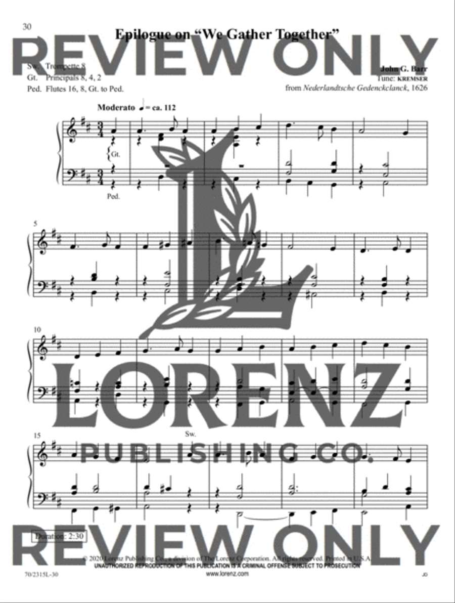 Pick Up and Play for Fall and Winter Organ Solo scores gallery preview page 10