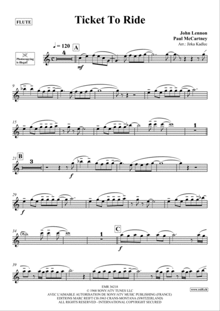 Ticket To Ride Flute Solo scores gallery preview page 2