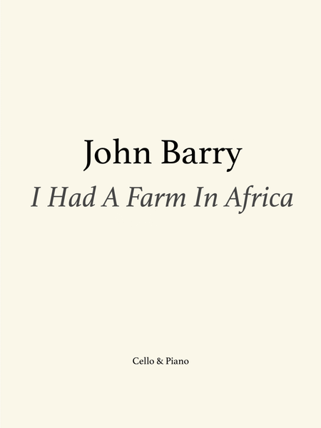 I Had A Farm In Africa (main Title)