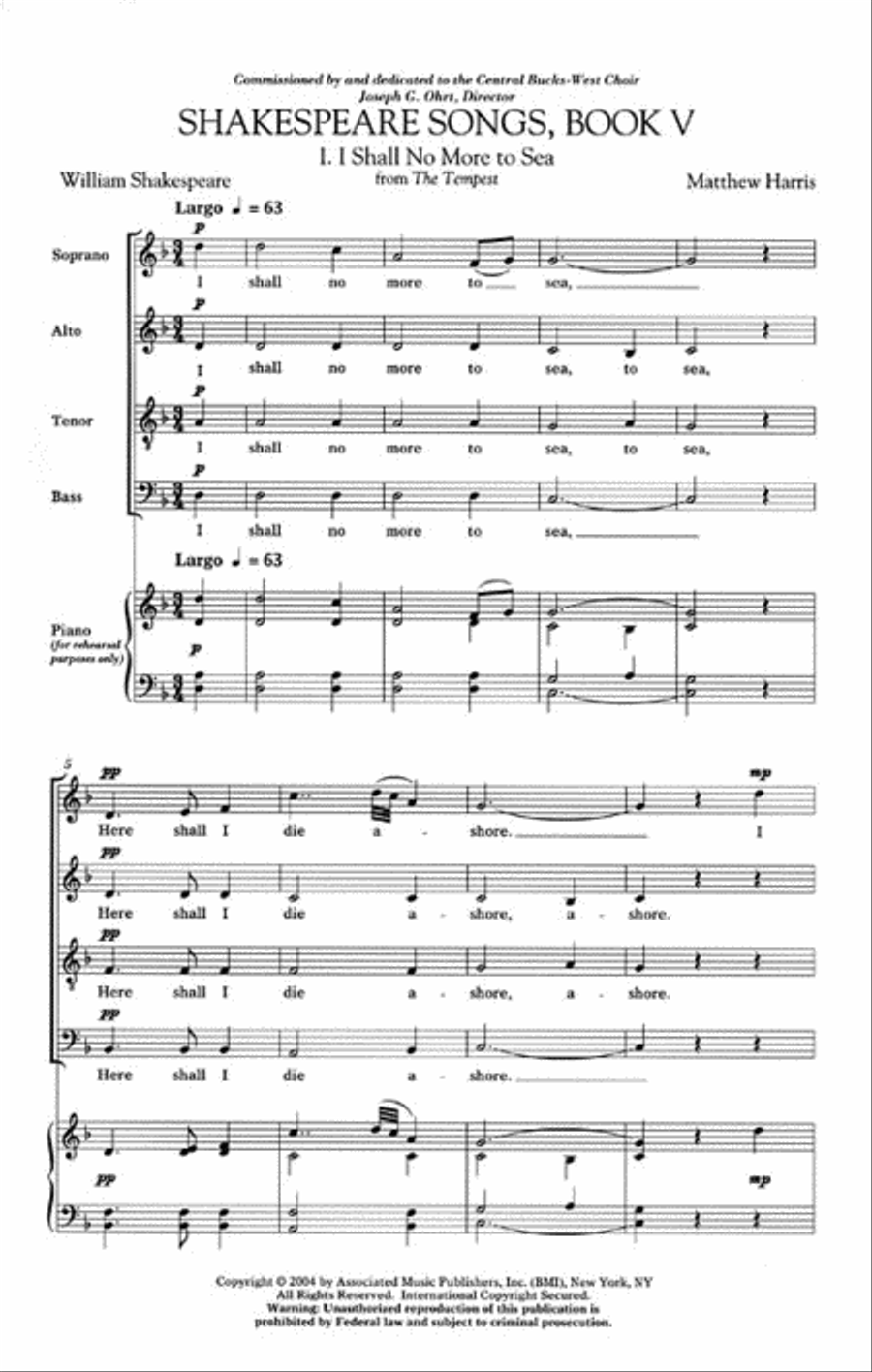 Shakespeare Songs, Book V 4-Part scores gallery preview page 2