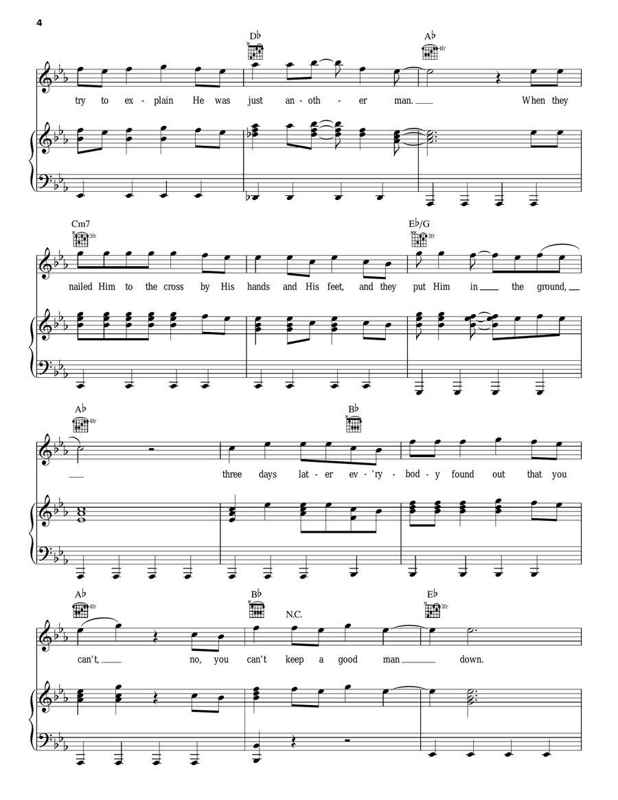 Can't Keep A Good Man Down Acoustic Guitar scores gallery preview page 4