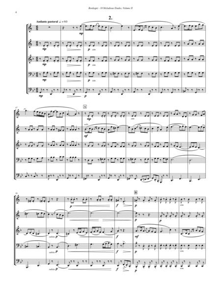 10 Melodious Etudes for Brass Quintet, Volume 2 image number null