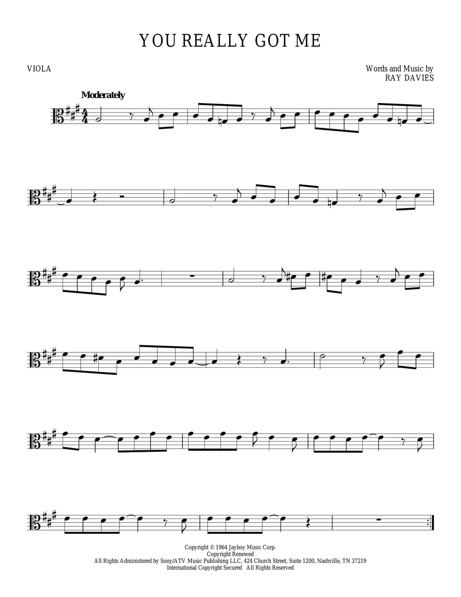 You Really Got Me Viola Solo scores gallery preview page 1