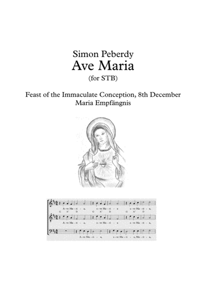 Ave Maria for STB (or S&T) & guitar / piano, in German, suitable for Maria Emfpängnis image number null