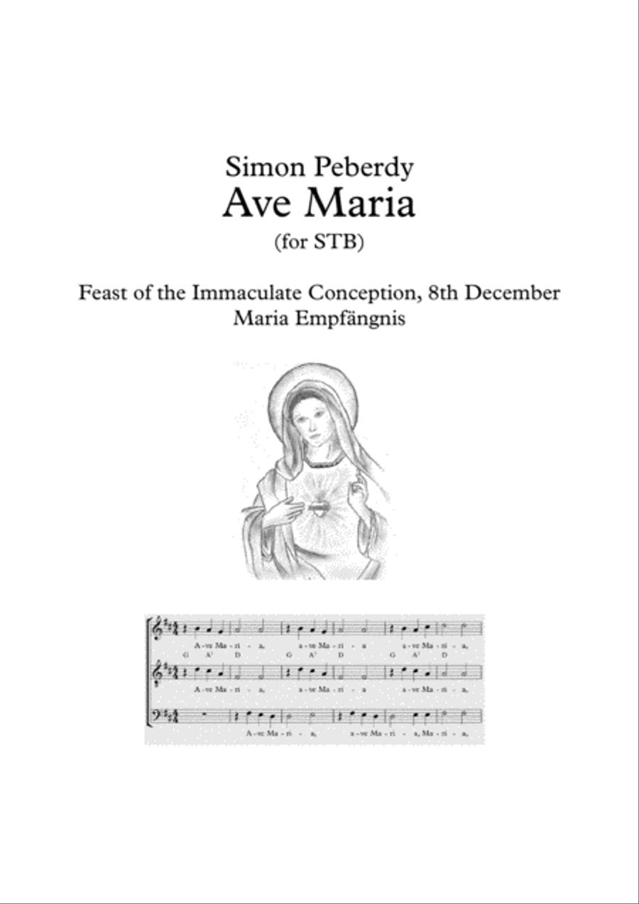 Ave Maria for STB (or S&T) & guitar / piano, in German, suitable for Maria Emfpängnis image number null