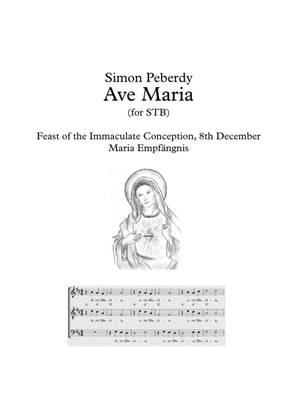 Ave Maria for STB (or S&T) & guitar / piano, in German, suitable for Maria Emfpängnis