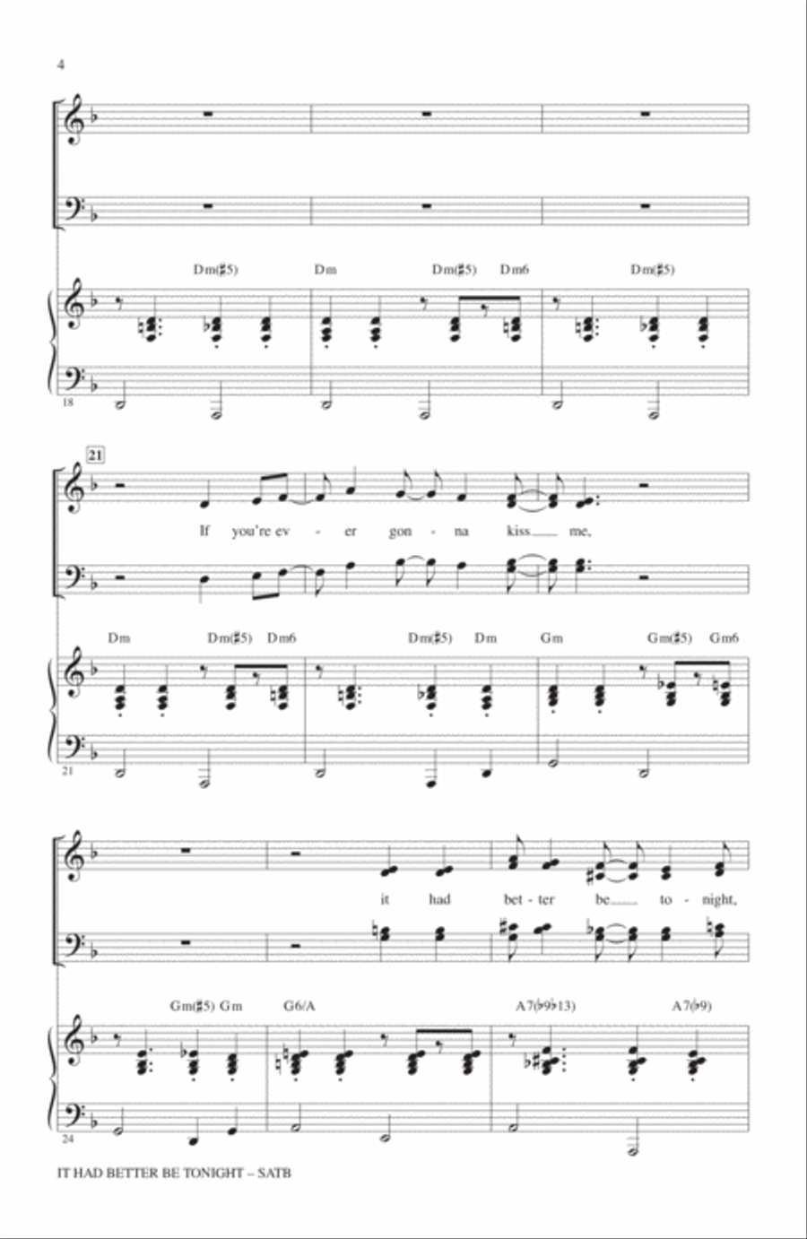 It Had Better Be Tonight 4-Part scores gallery preview page 3