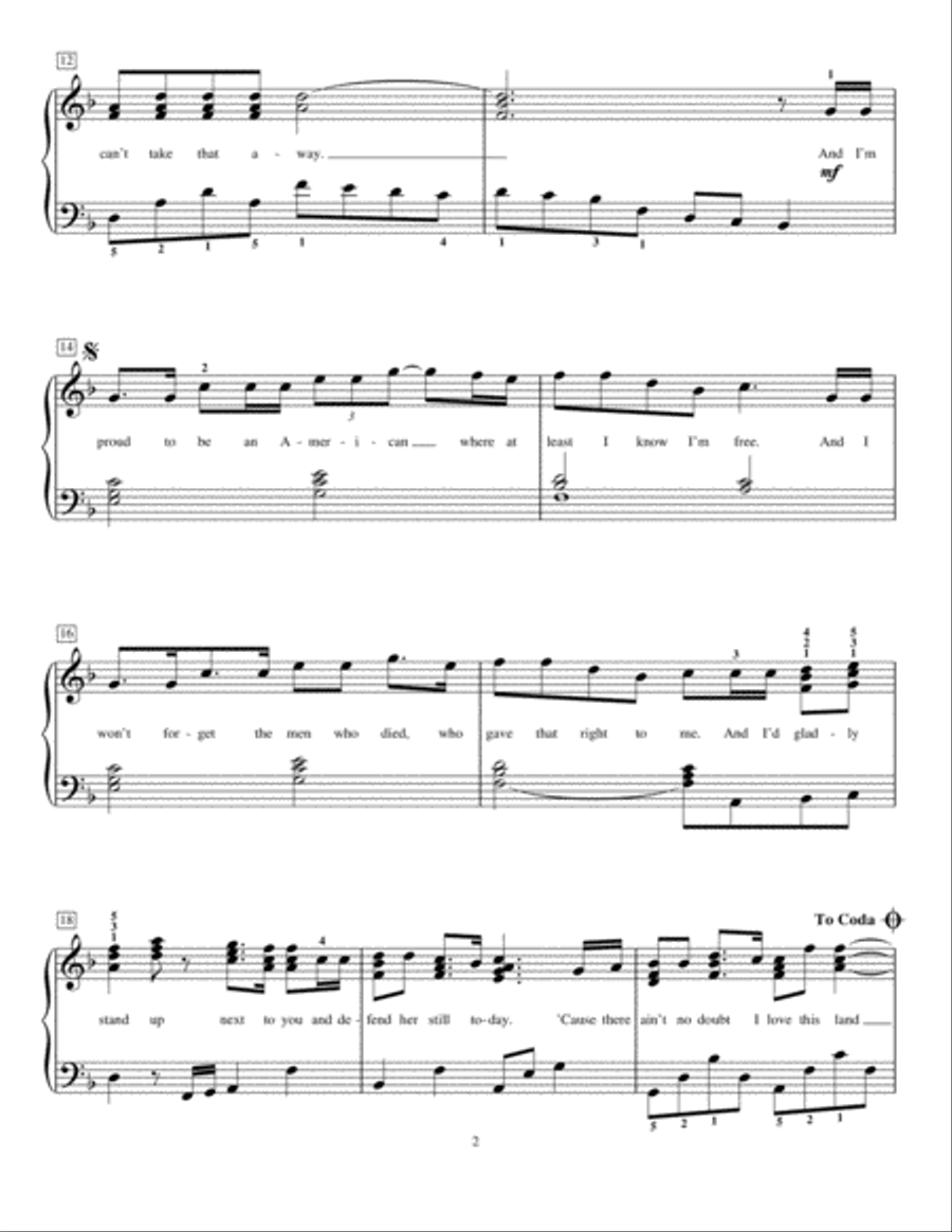 God Bless The U.S.A. God Bless The U.S.A. Piano Method scores gallery preview page 2