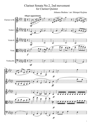 Brahms : Clarinet Sonata No.2, 2nd Movement (for Clarinet Quintet)