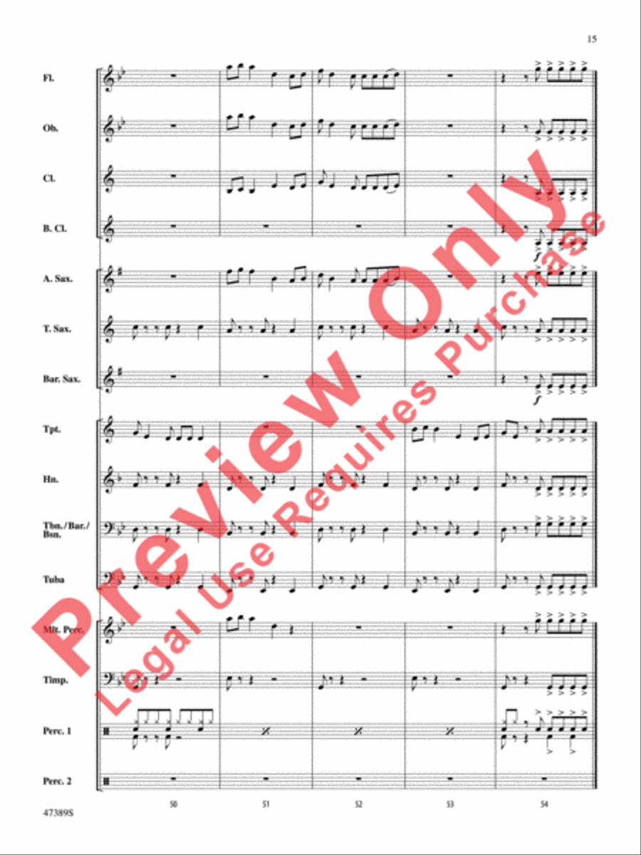 Over My Head Concert Band scores gallery preview page 16