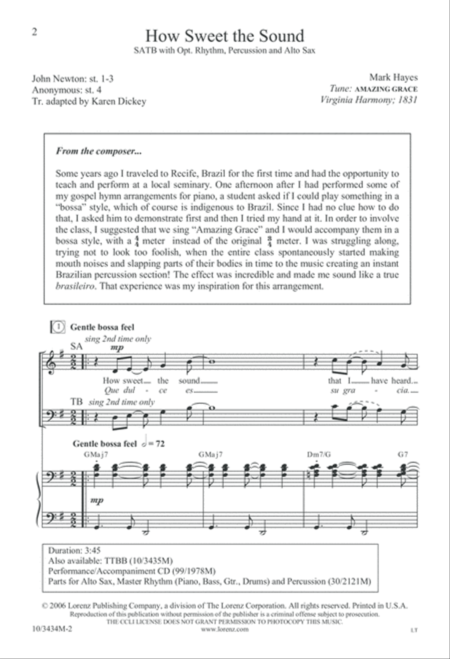 How Sweet the Sound How Sweet the Sound 4-Part scores gallery preview page 3