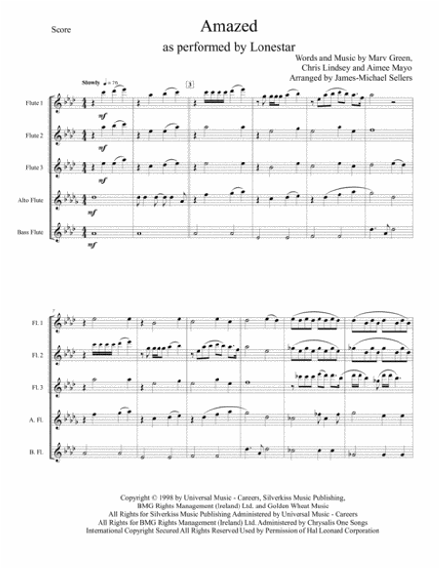 Amazed Amazed Woodwind Quintet scores gallery preview page 1