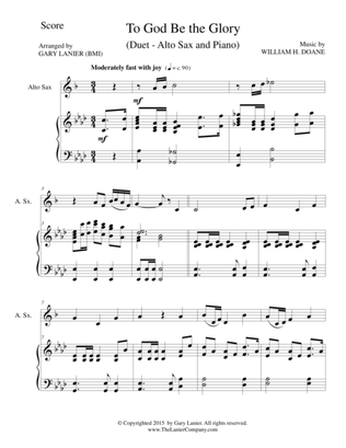TO GOD BE THE GLORY (Duet – Alto Sax and Piano/Score and Parts)