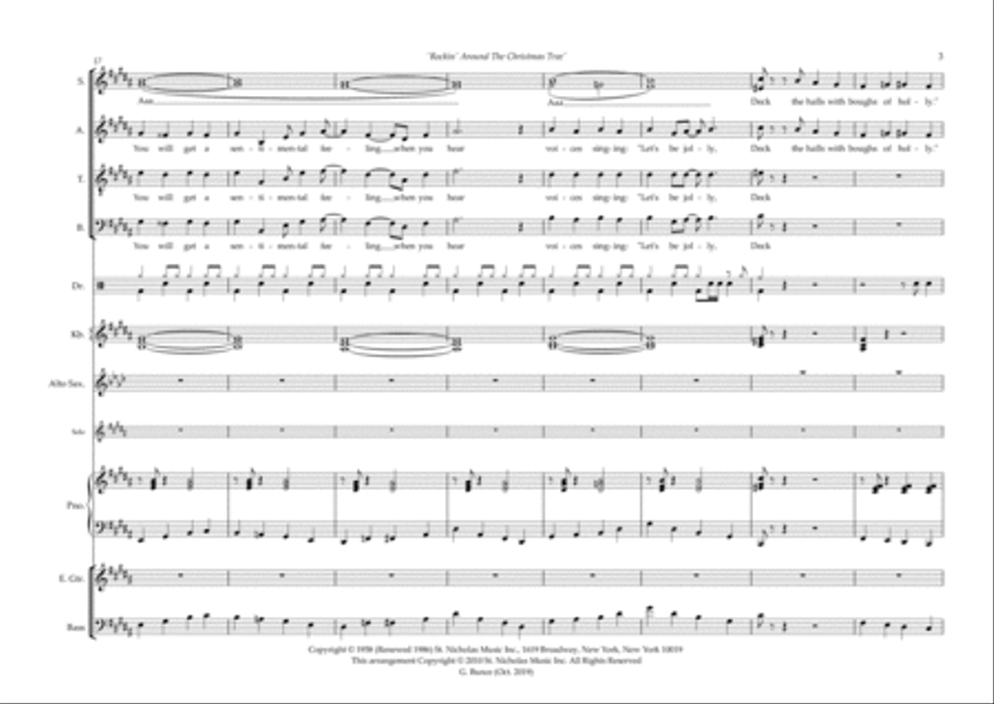 Rockin' Around The Christmas Tree 4-Part scores gallery preview page 3