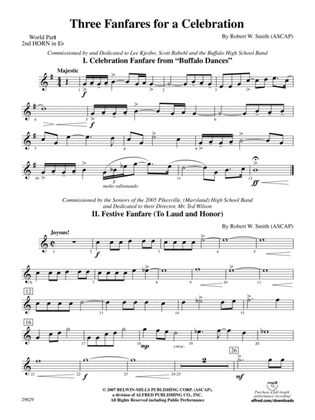 Three Fanfares for a Celebration: (wp) 2nd Horn in E-flat