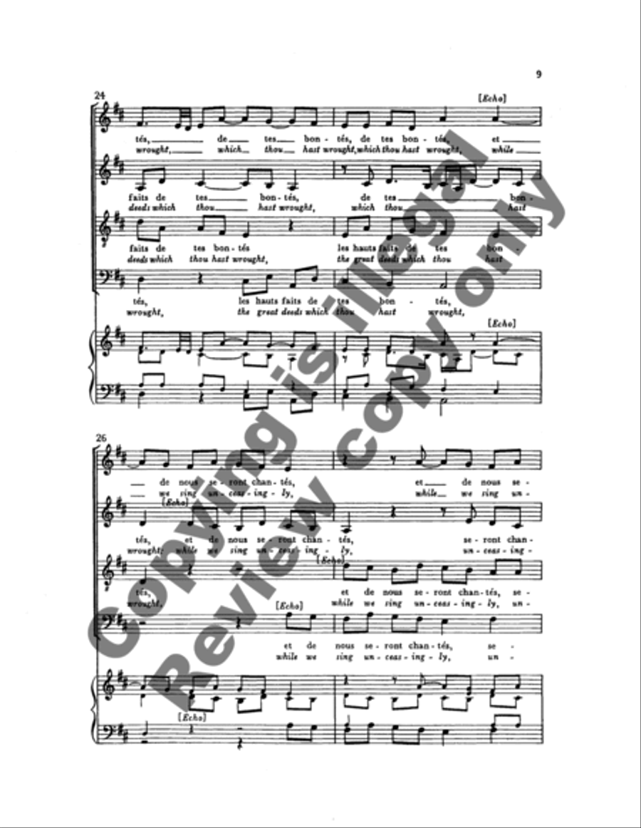 Psalm 75: O Seigneur, loue sera (O Lord God, to thee be praise) 4-Part scores gallery preview page 11