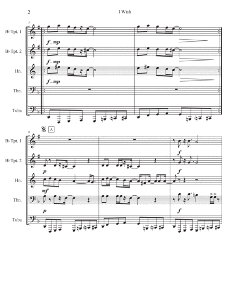 I Wish Brass Quintet scores gallery preview page 3