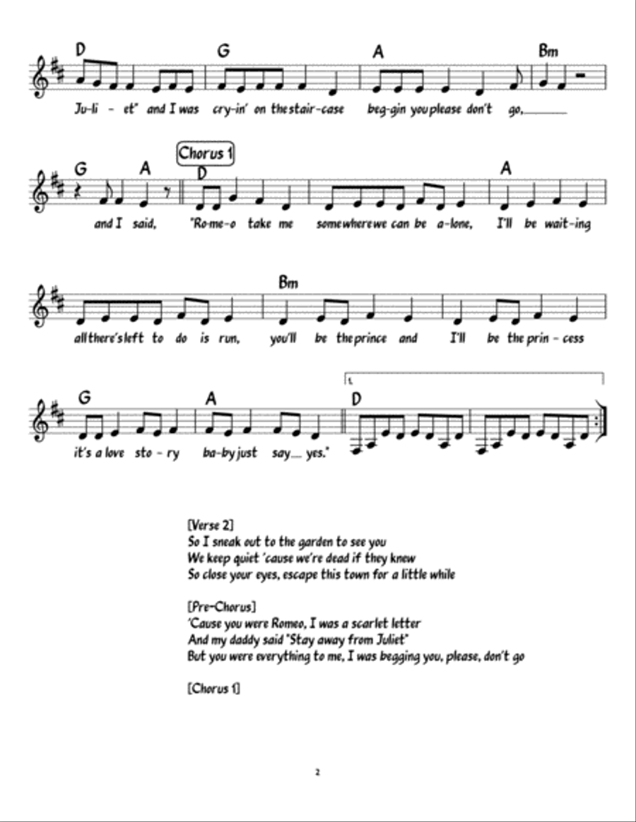Love Story Piano, Vocal, Guitar scores gallery preview page 2