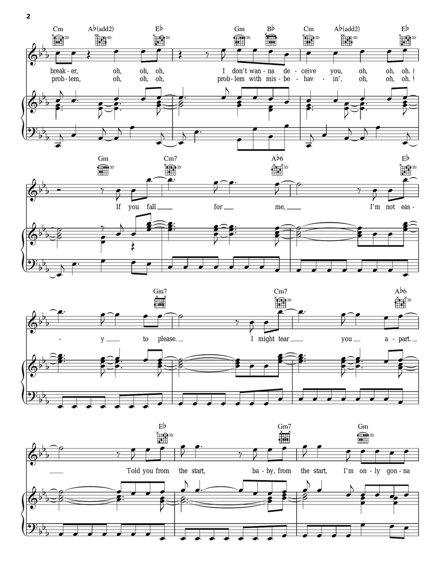 Break Your Heart Break Your Heart Piano, Vocal, Guitar scores gallery preview page 2