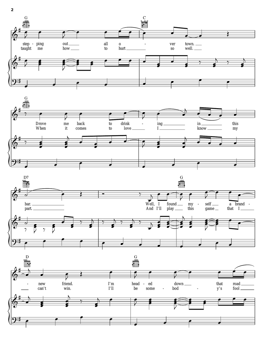 My Next Broken Heart Piano, Vocal, Guitar scores gallery preview page 2