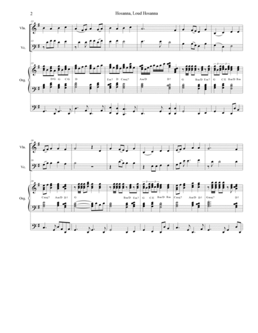 Hosanna, Loud Hosanna (Duet for Violin and Cello - Organ accompaniment) image number null