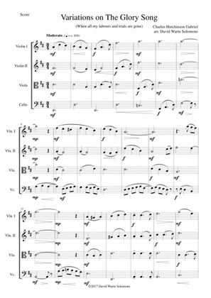 Variations on the Glory Song for string quartet