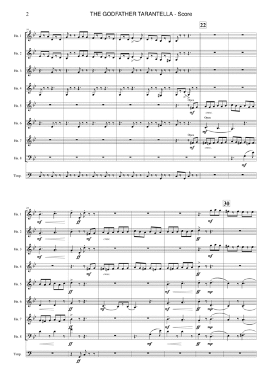 The Godfather Tarantella Horn scores gallery preview page 2