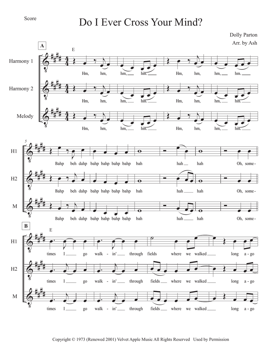 Do I Ever Cross Your Mind Piano scores gallery preview page 1