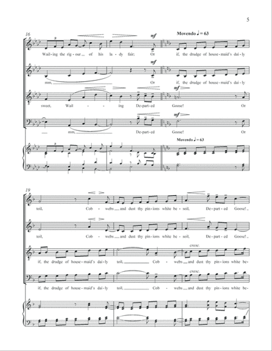 Earthly Delights: 3. To a Goose 4-Part scores gallery preview page 6