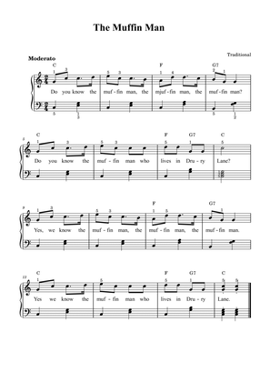 The Muffin Man (folk song) - piano