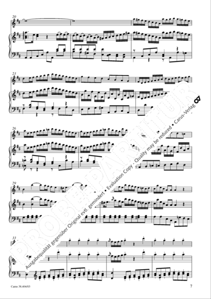 Concerto for Flute in D major (Concerto per il Flauto traverso in D / Flotenkonzert in D) Flute Solo scores gallery preview page 8