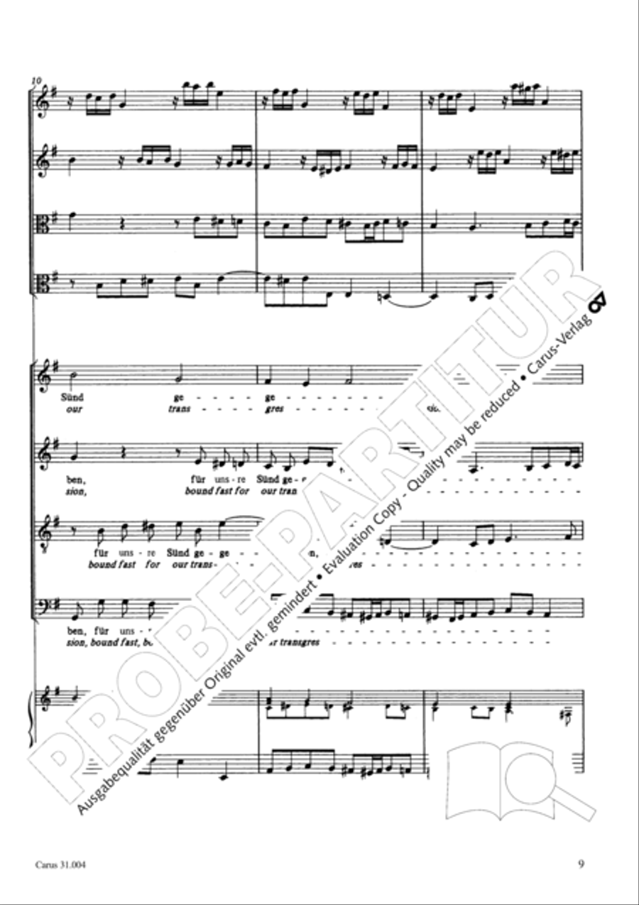 Christ lay in death's cold prison (Christ lag in Todesbanden) 4-Part scores gallery preview page 10