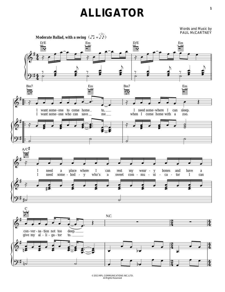Alligator Acoustic Guitar scores gallery preview page 1