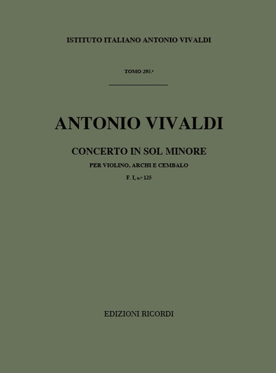 Concerto Per Violino, Archi E BC In Sol Min Rv 331